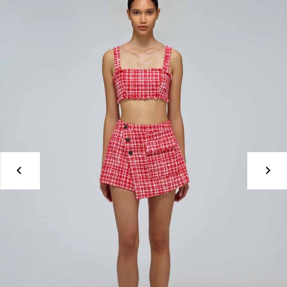 Self Portrait Red Boucle Skort UK10/US6
